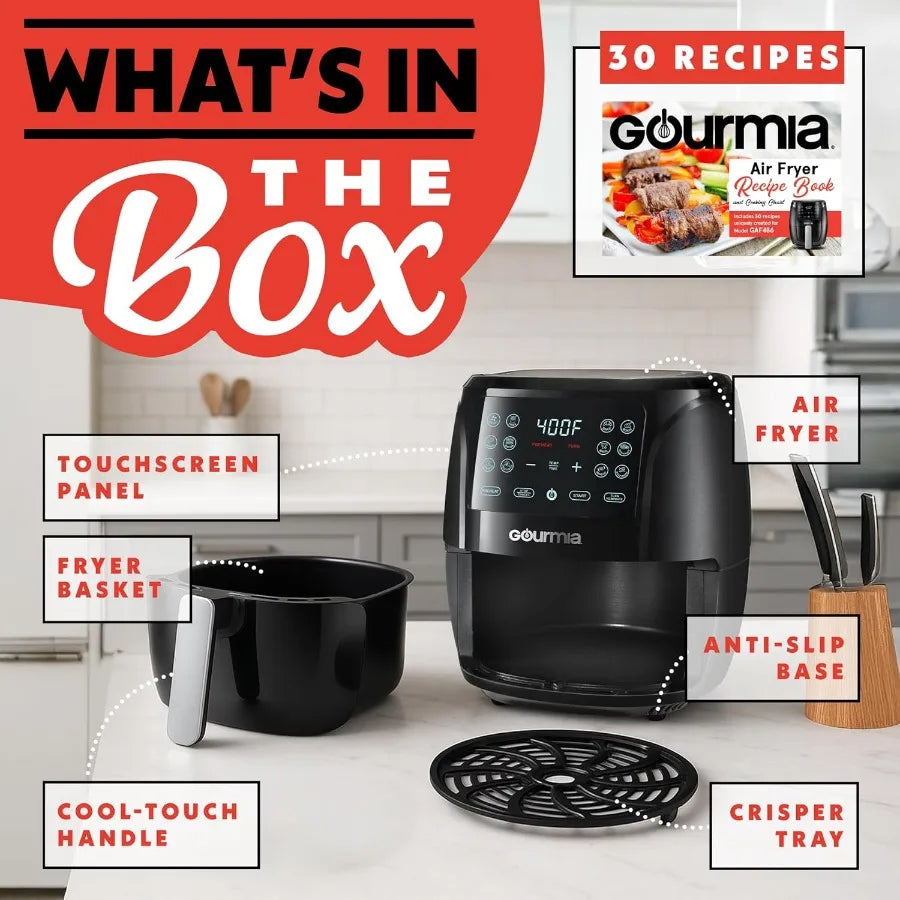 Large 4 Quart Digital Display Air Fryer Oven with 12 OneTouch Cooking Presets for Efficient Home Kitchen Use Black and Stainles