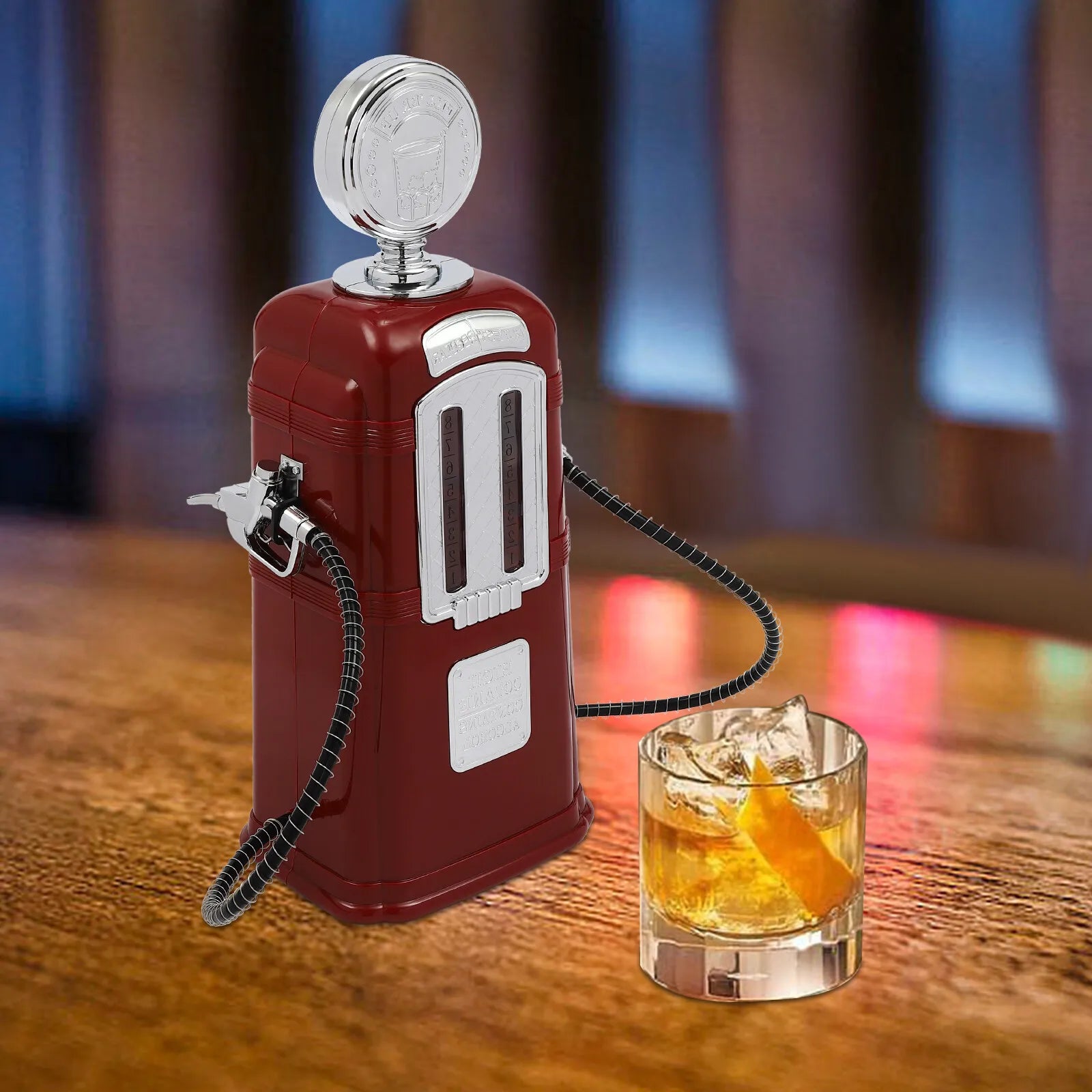 1.8L/60.86Oz Whiskey Dispenser Bottle Gas Pump Station Barware Tool With Double Guns