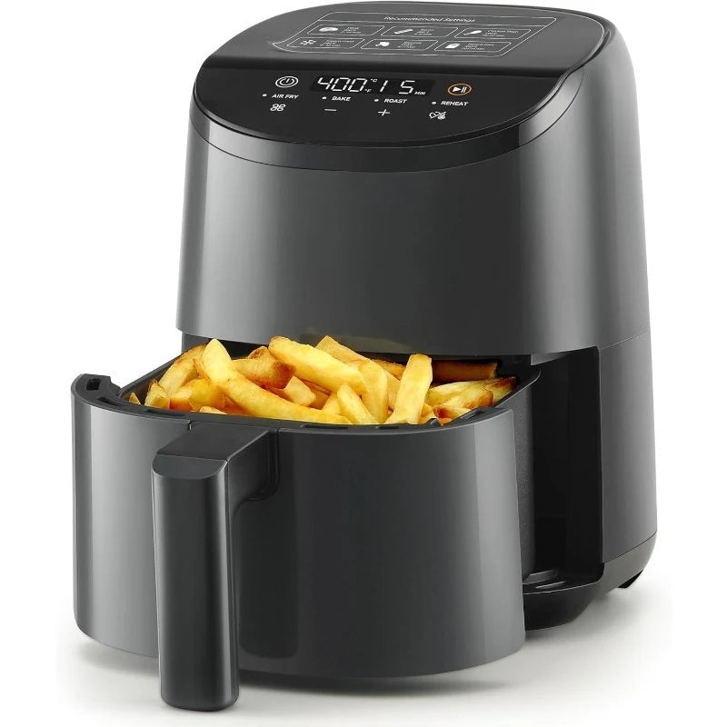 2.1QT Mini Air Fryer, 4-in-1 for 97% Less Oil Cooking & 30 App Recipes