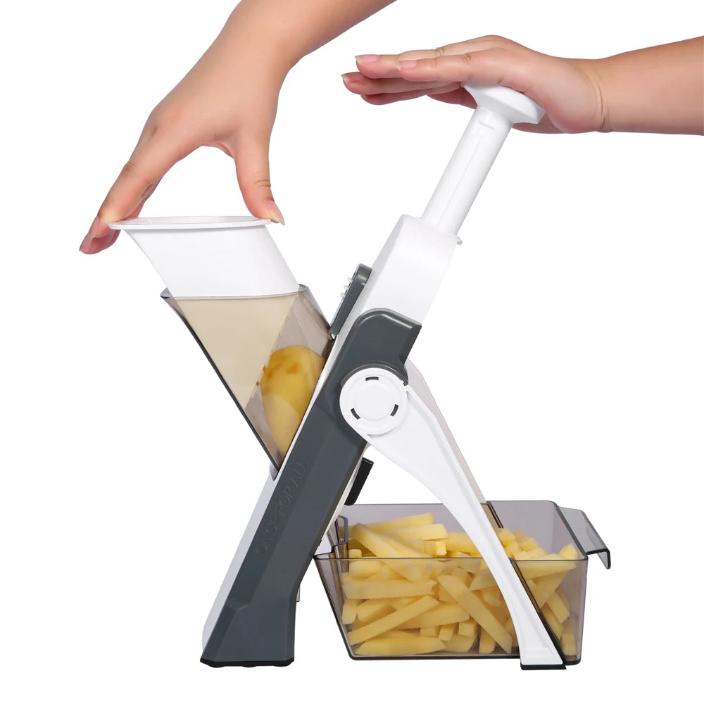 Manual slicer - Multi-functional adjustable fruit and vegetable slicer for kitchen use. Applicable for vegetables, juices