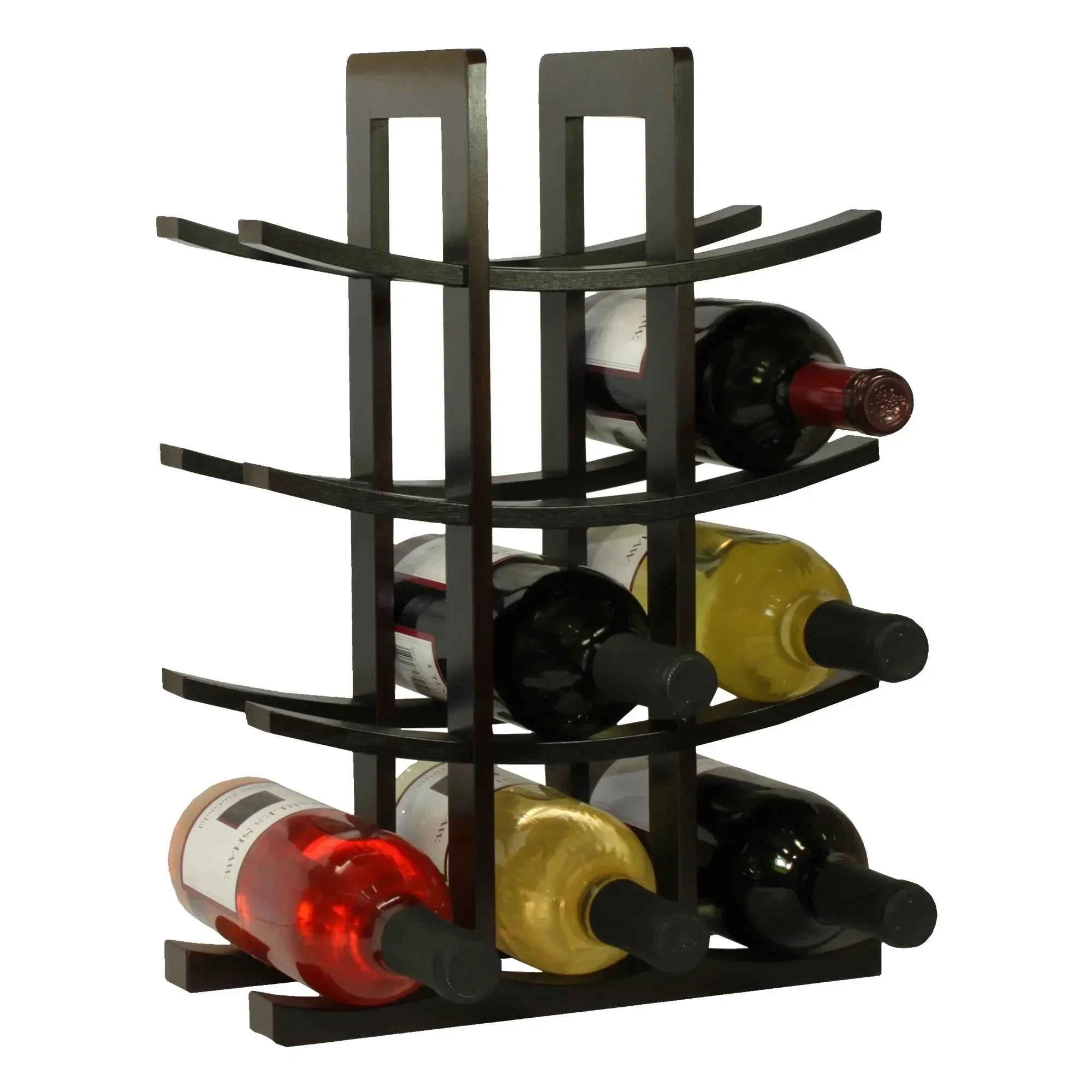 12-Bottle Bamboo Wine Rack - Space Saving Durable Natural Wood - Perfect for Kitchen Bar Dining Room & Home Decor